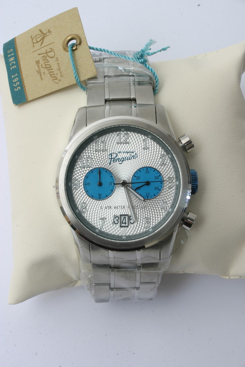 A boxed Gentleman's penguine chronograph watch