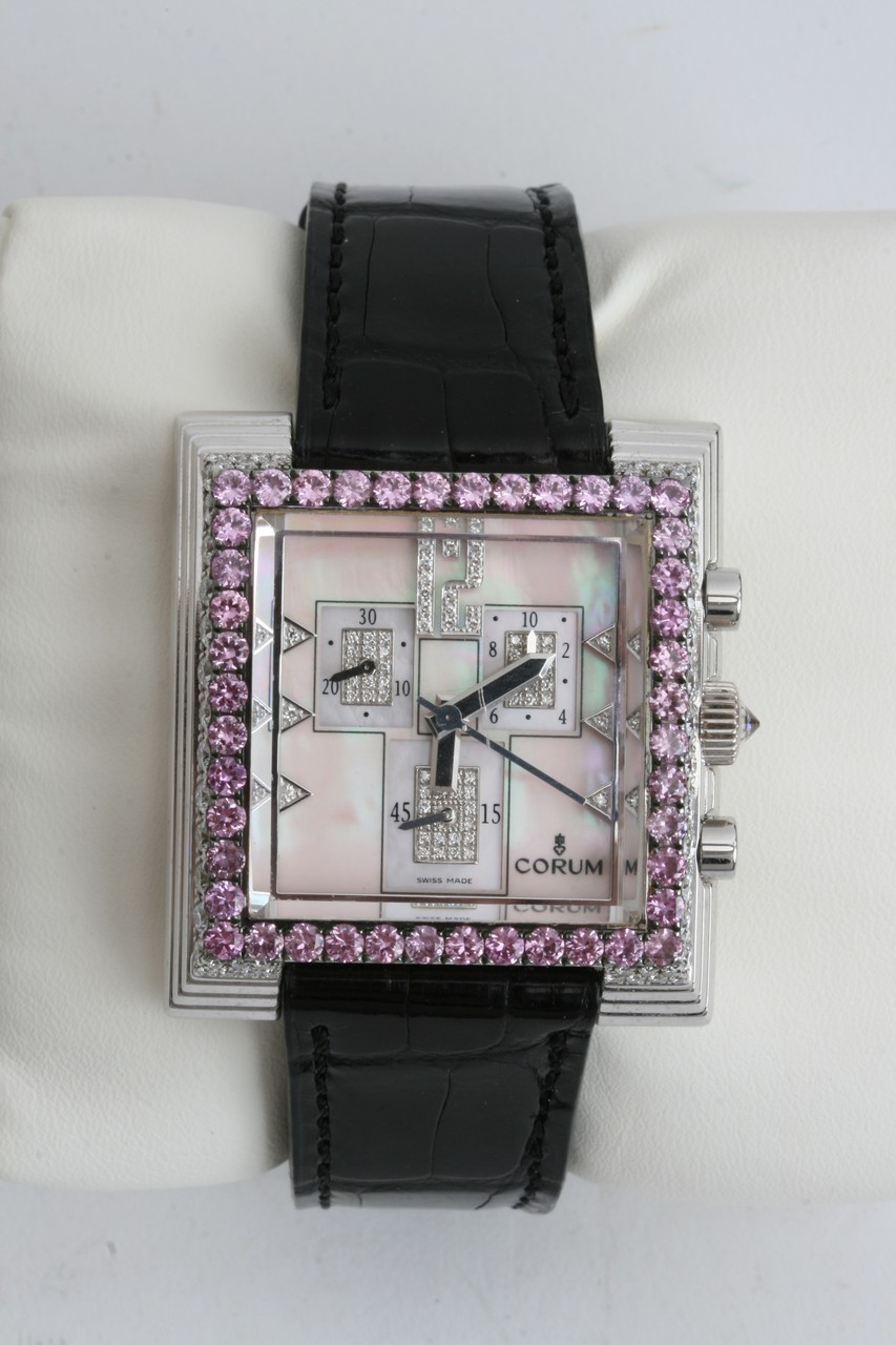 An Impressive Corum watch, The Aharm, the white go