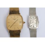 A gent's vintage Longines watch on woven strap and
