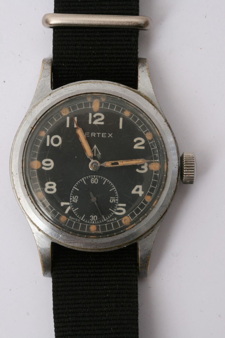 A genuine Vertex Military watch the black dial wit