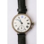 A vintage Diana button wind watch with an enamel d