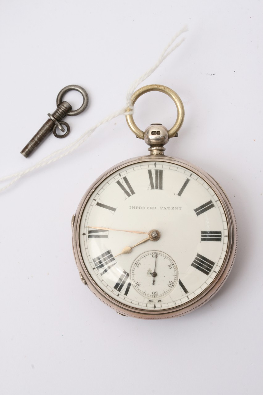 A Silver cased Key wind pocket watch,open face ma - Image 2 of 5