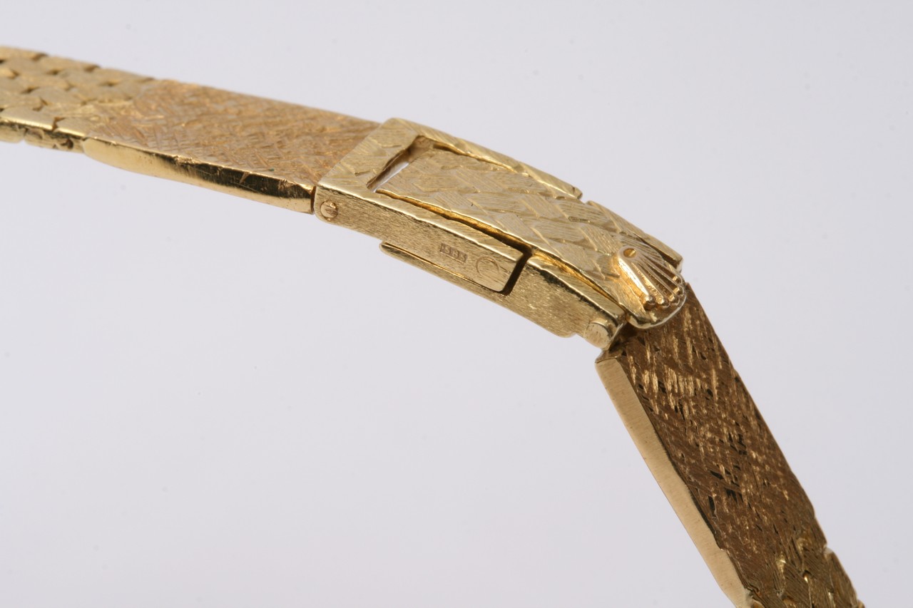 A lady's Rolex watch all 14ct gold with a woven st - Image 10 of 10