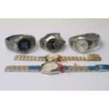 A bag of five mixed watches including Ingersoll