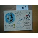 England 1966 Signed Football FDC: Decorative original cover stamped 30 7 66 the day of the Final