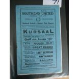 1930/31 Southend United v QPR Football Programme: Dated 15/11/1930 in excellent condition with no