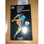 1974 World Cup Finals Programme: Tournament brochure has 146 pages and is in very good condition.