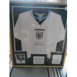 Alan Shearer Signed Framed England Shirt: Expensively framed Euro 96 shirt signed clearly in