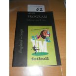 1958 World Cup Football Programme Russia v England: Dated 8 6 1958 in good condition from the