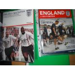 England Football Programmes Not At Wembley: Includes the early 2000s period and a few from the 90s