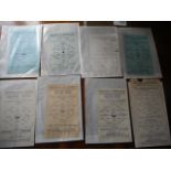 Southend United Practice Match Football Programmes: Rare single sheets dated 11 8 1949, 12 8 1950,