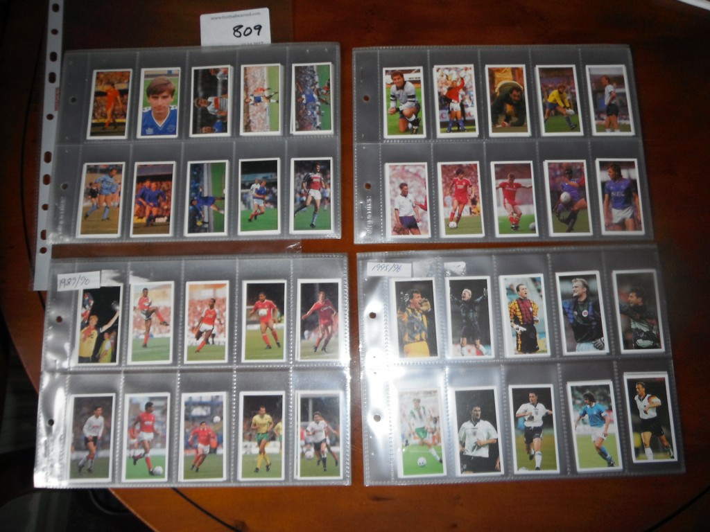 Barratt + Bassett Complete Football Card Sets: 4 complete sets of 48 from 86/87 88/89 89/90 and 95/