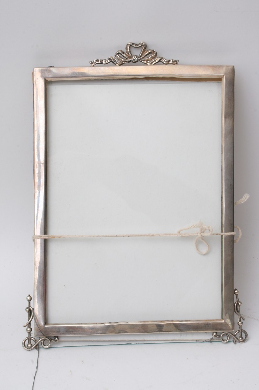 A Victorian silver framed table mirror, Birmingham