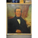 A framed oil painting on canvas Victorian portrait