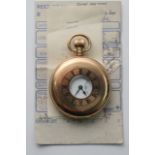 A double half hunter 9ct gold pocket watch with Ro