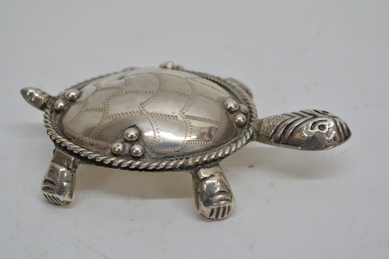 925 stamped silver tortoise