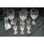 A collection of Victorian drinking glasses includi