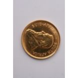 A gold 1988 half Krugerrand