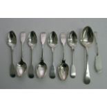 Eight silver hallmarked spoons and a silver hallma