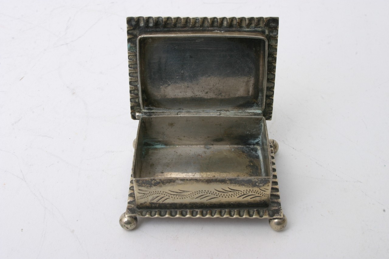 A silver page marker, two rings, silver plated box - Image 2 of 3