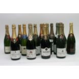 Sixteen bottles of various champagne including Bol