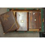 A Victorian work box, photo album containing photo