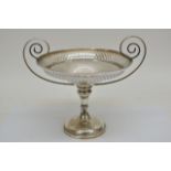 A silver twin handle Tazza, Sheffield Hallmarks, 1