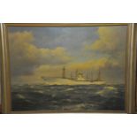 A large Marine oil painting by Johannes Holst 1880