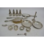 A collection of silver and silver plated items inc