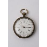 A brass cased French pocket watch with stopwatch a