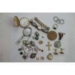 A collection of various items to include silver fo