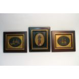 Three framed 20th century silhouette type painting