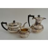 A matching silver plated coffee and teapot and a R