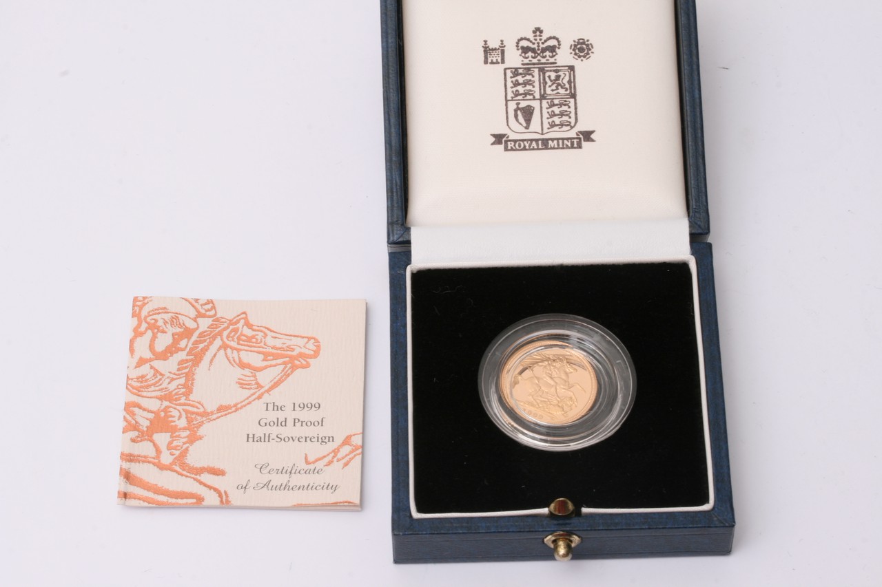 A 1999 Gold Proof half Sovereign in a fitted case - Image 3 of 3