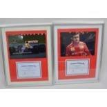 4 framed and signed Motor Racing pictures includin