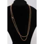 9 carat gold chain. Approx 140 cm in length.