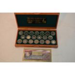 A set of coins in a fitted box 20th Century
