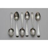 Six Georgian silver teaspoons, approx 84g.