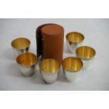 A set of six gilt metal stirrup cups made by P.H V