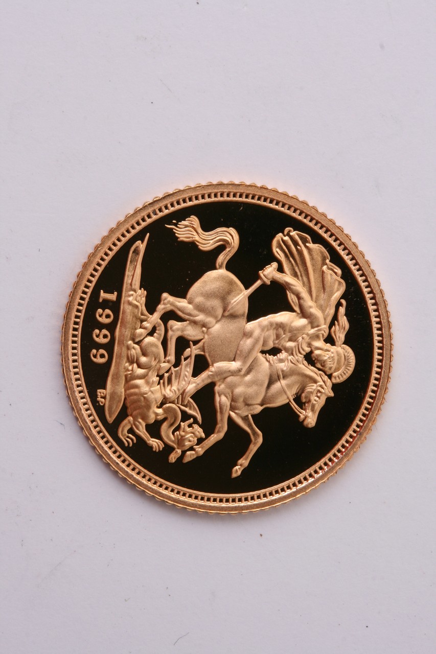 A 1999 Gold Proof half Sovereign in a fitted case - Image 2 of 3