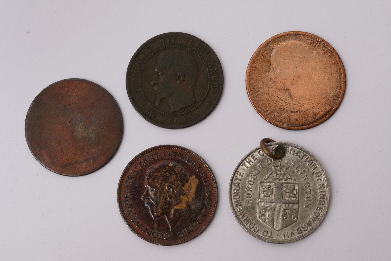 A collection of various coins including an 1854 pe - Image 3 of 3