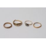 Collection of four gold rings