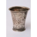 A rare English silver wine cup of tapering shape w