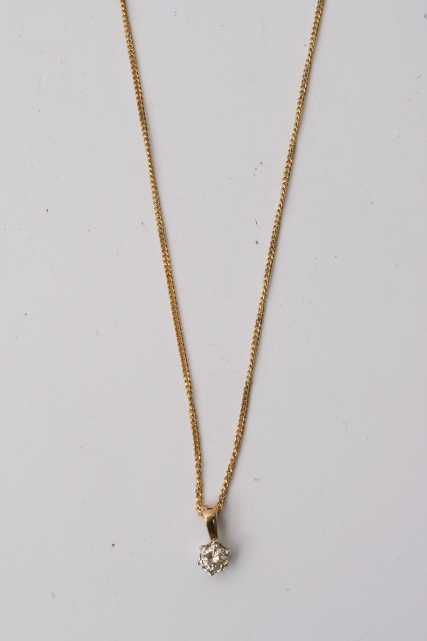 A 9ct gold diamond necklace, approx 1.5g. - Image 2 of 2