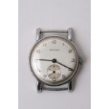 Enicar wristwatch missing strap with subsiduary seconds dial.