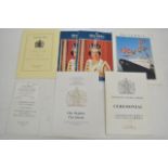 A collection of ceremonial programmes for various Elizabeth II Royal events