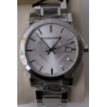 Gentlemen's Burberry stainless steel working watch