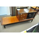 A G Plan music/entertainment display centre comprising of a large cupboard next to two drawers,