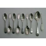 Eight silver hallmarked spoons and a silver hallmarked butter knife (9)