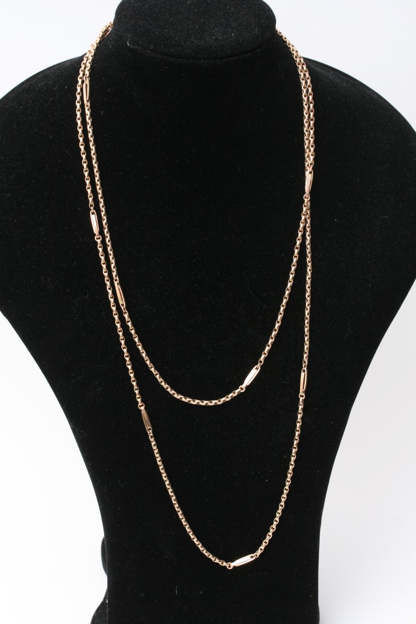 Long gold chain necklace